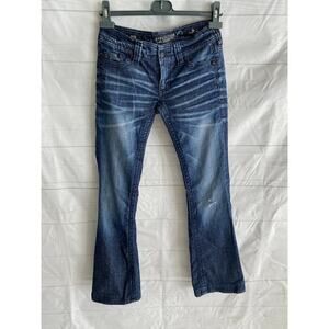 Affliction Jade Boot Cut Jeans Women’s 26 Blue Dark Wash Low Rise#